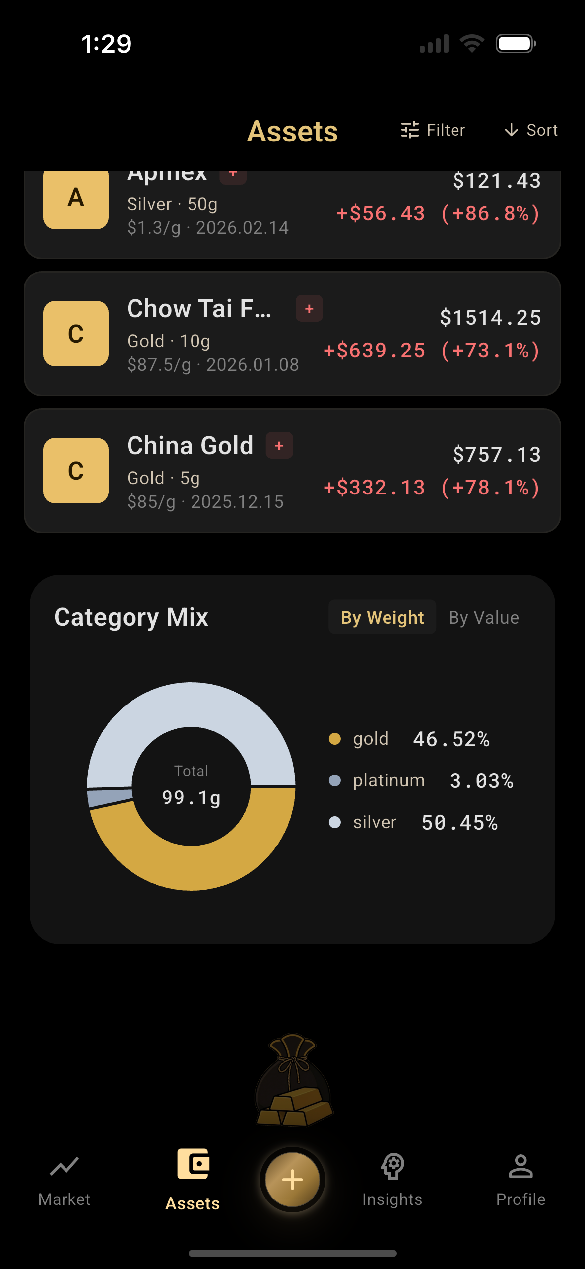 Asset list bottom